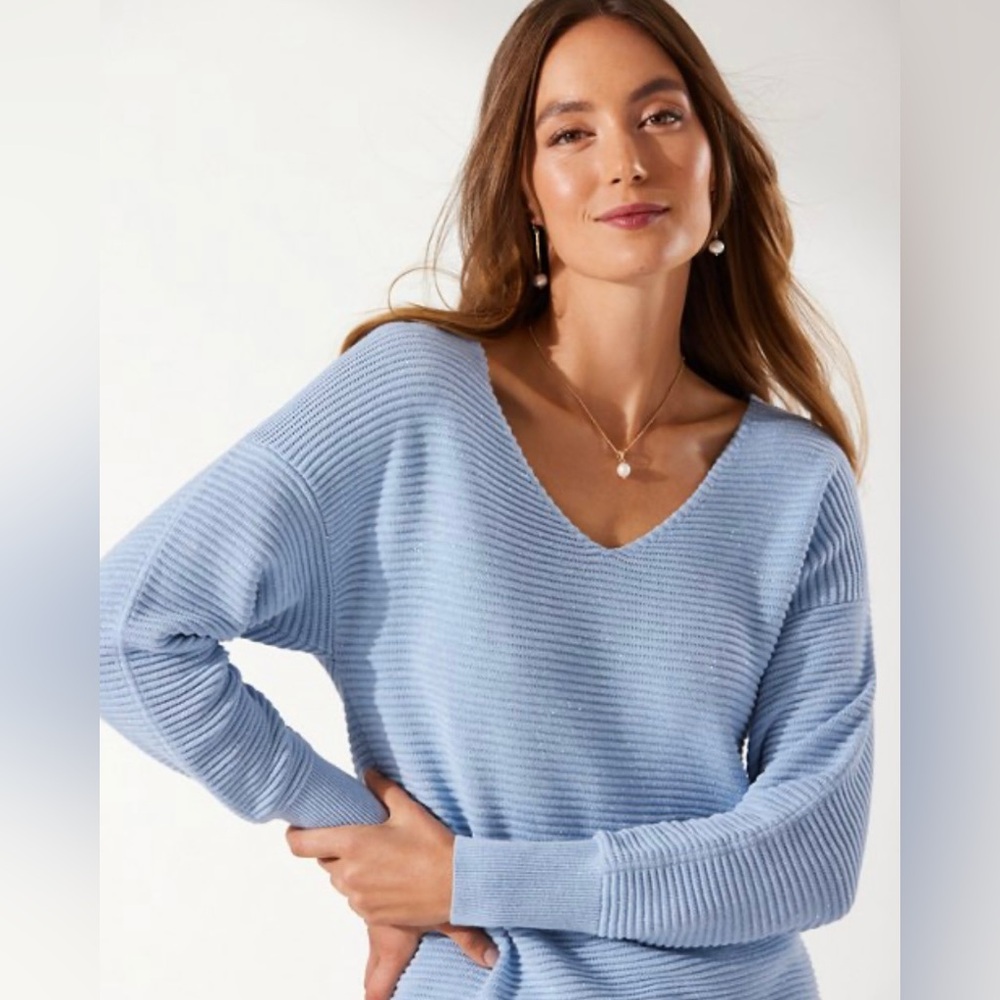 Tommy Bahama Bonita Sequin Ottoman V-Neck Sweater